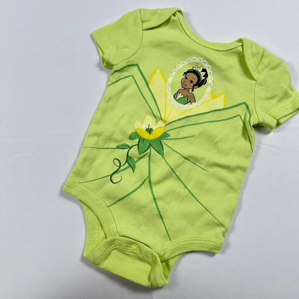 Disney Baby Princess Tiana Princess & The Frog Bodysuit Onesie Sz 0-3 mo